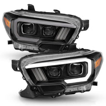 Cargar imagen en el visor de la galería, ANZO 2016-2017 Toyota Tacoma Projector Headlights w/ Plank Style Switchback Black w/ Amber w/ DRL