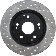Cargar imagen en el visor de la galería, StopTech 02-06 Acura RSX Incl. Type S / 97-01 Integra Type R Slotted &amp; Drilled Left Rear Rotor