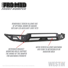 Cargar imagen en el visor de la galería, Westin 15-19 Chevrolet Silverado 2500/3500 Pro-Mod Front Bumper - Textured Black