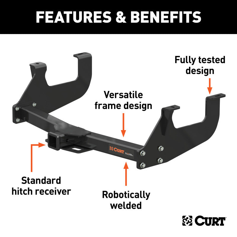 Curt Universal Class 3 Multi-Fit Trailer Hitch w/2in Receiver BOXED