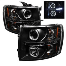 Cargar imagen en el visor de la galería, Spyder Chevy Silverado 1500 07-13 Projector Headlights LED Halo LED Blk PRO-YD-CS07-HL-BK