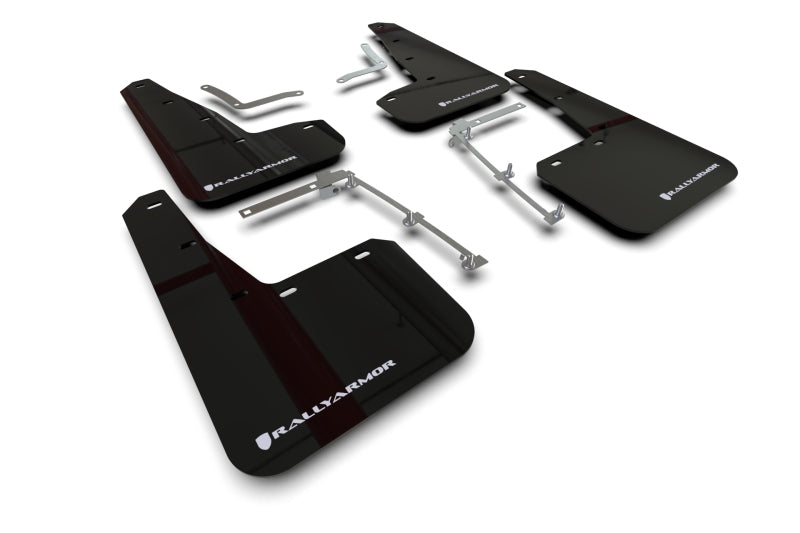 Rally Armor 20-25 Toyota GR Yaris Black Mud Flap w/White Logo