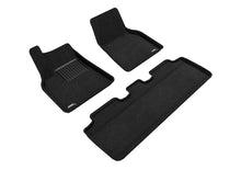 Cargar imagen en el visor de la galería, 3D Maxpider 21-22 Tesla Model Y Elegant 1st 2nd Row - Floor Mat Set (Black)