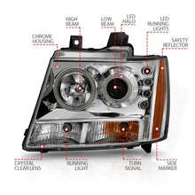 Cargar imagen en el visor de la galería, ANZO 2007-2013 Chevrolet Avalanche Projector Headlights w/ Halo Chrome