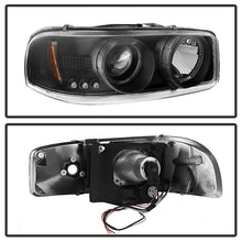 Cargar imagen en el visor de la galería, Spyder GMC Sierra 1500/2500/3500 99-06 Projector Headlights LED Halo LED Black PRO-YD-CDE00-HL-BK