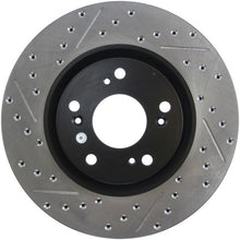 Cargar imagen en el visor de la galería, StopTech 02-06 Acura RSX Type S / 06-09 Honda Civic Si Slotted &amp; Drilled Right Front Rotor