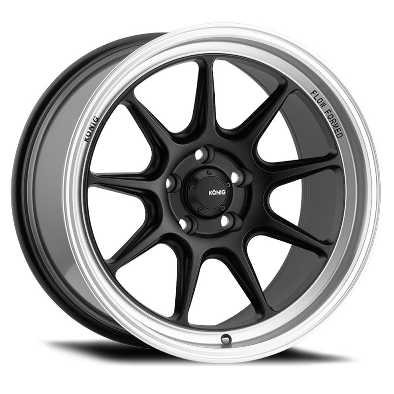 Konig Countergram 19x8.5 5x112 ET43 Matte Black / Matte Machined Lip