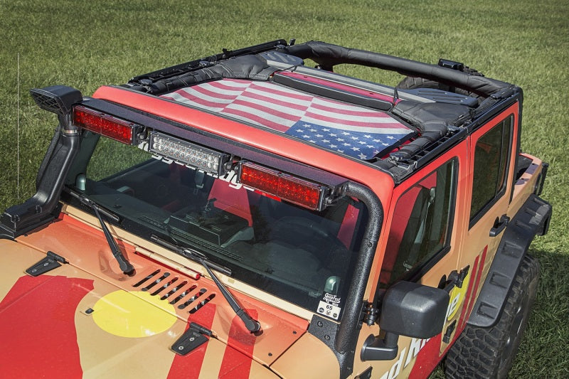 Rugged Ridge Eclipse Sun Shade FrontBlack Flag 07-18 Jeep Wrangler