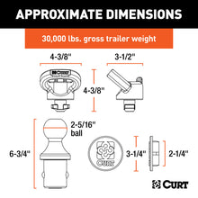 Cargar imagen en el visor de la galería, Curt OEM Puck System 2-5/16in Gooseneck Ball &amp; Safety Chain Anchor Kit for Ram