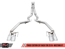 Cargar imagen en el visor de la galería, AWE Tuning 2018+ Ford Mustang GT (S550) Cat-back Exhaust - Track Edition (Quad Chrome Silver Tips)