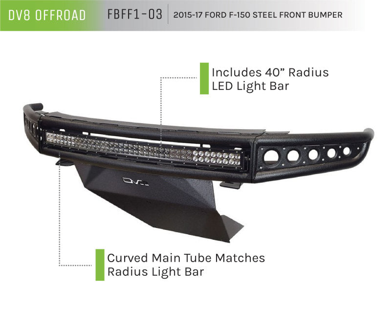 DV8 Offroad 15-18 Ford F-150 Baja Style Front Bumper