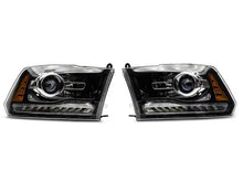 Cargar imagen en el visor de la galería, Raxiom 09-18 Dodge RAM 1500 LED Halo Headlights w/Switchback Turn Signals- Blk Housing (Clear Lens)