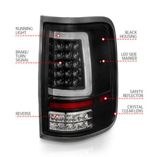 Cargar imagen en el visor de la galería, ANZO 2004-2006 Ford F-150 LED Tail Lights w/ Light Bar Black Housing Clear Lens