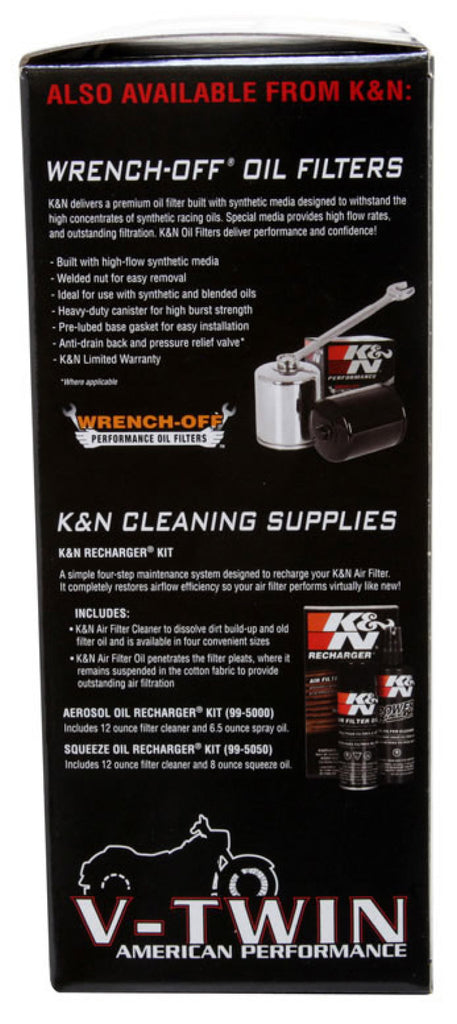 K&N Textured Black Replacement Air Filter 2015 Harley-Davidson XG500 Street