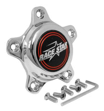 Cargar imagen en el visor de la galería, Race Star 5 Lug Cap Tall Plastic Chrome (incl. Medallion &amp; Screws)