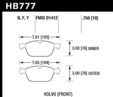 Cargar imagen en el visor de la galería, Hawk 10-15 Volvo XC60 / 03-14 Volvo XC90 (w/ 328mm Rotors) HPS Street Front Brake Pads