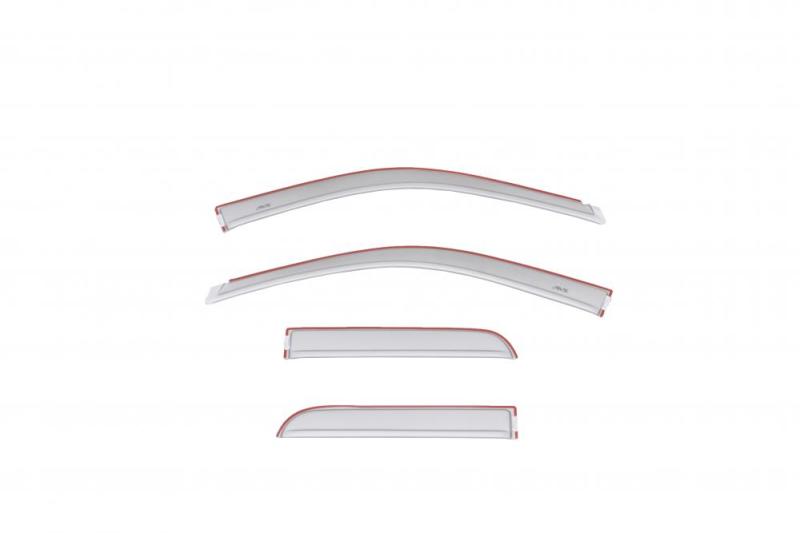 AVS 16-18 Dodge RAM 1500 Quad Cab Ventvisor Color Match Deflectors 4pc - Bright Silver Metallic