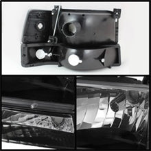 Cargar imagen en el visor de la galería, Xtune Ford F150/Bronco 92-96 Headlights w/Corner Bumper 6pcs Amber- Black HD-JH-FB92-SET-AM-BK