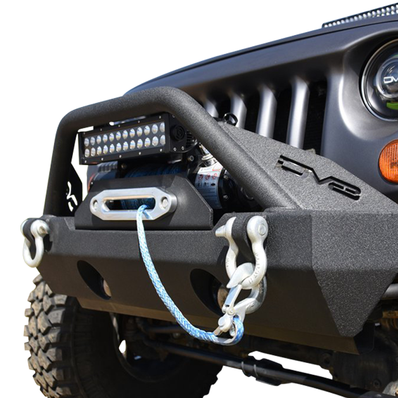 DV8 Offroad 07-18 Jeep Wrangler JK/JL FS-15 Steel Stubby Front Bumper w/ Fog Lights