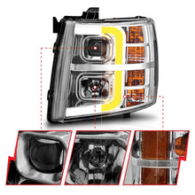 Load image into Gallery viewer, ANZO 2007-2013 Chevrolet Silverado 1500 Projector w/ Light Bar Chrome Housing w/ Sequential