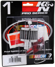 Cargar imagen en el visor de la galería, K&amp;N Steel Base Chrome Top Crankcase Vent Filter 1in OD Vent / 2in OD / 1-1/2in H Stud Mount