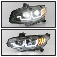 Cargar imagen en el visor de la galería, Spyder Honda Civic 16-18 2DR/4DR/Hatchback Headlight Black PRO-YD-HC16PL-SEQ-BK