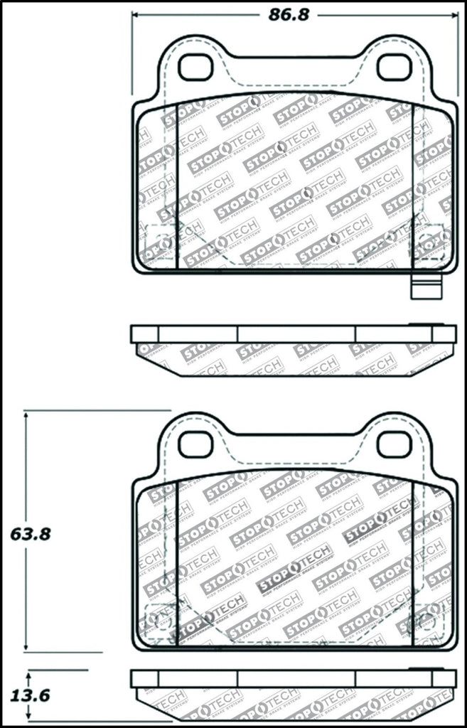 StopTech Performance 08+ Mitsubishi Evolution X Rear Brake Pads