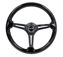 Cargar imagen en el visor de la galería, NRG Reinforced Steering Wheel (350mm / 3in. Deep) Blk Wood w/Blk Matte Spoke/Black Center Mark