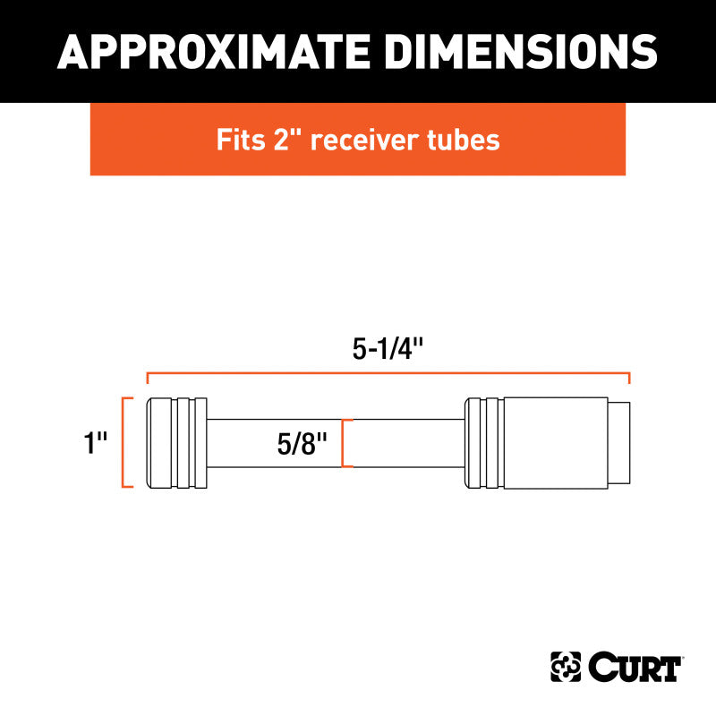 Curt 5/8in Hitch Lock (2in Receiver Barbell Chrome)