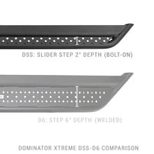 Cargar imagen en el visor de la galería, Go Rhino Dominator Extreme DSS Sliders - Tex Blk - 73in