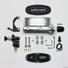 Cargar imagen en el visor de la galería, Wilwood HV Tandem M/C Kit w L/H Bracket &amp; Prop Valve - 1in Bore Ball Burnished