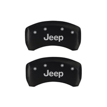 Cargar imagen en el visor de la galería, MGP 4 Caliper Covers Engraved Front &amp; Rear JEEP Red finish silver ch