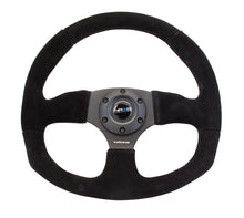 Cargar imagen en el visor de la galería, NRG Reinforced Steering Wheel (320mm Horizontal / 330mm Vertical) Black Suede w/Black Stitching