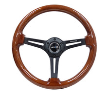 Cargar imagen en el visor de la galería, NRG Reinforced Steering Wheel (350mm / 3in. Deep) Brown Wood w/Blk Matte Spoke/Black Center Mark