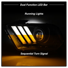 Cargar imagen en el visor de la galería, Spyder 10-13 Ford Mustang - Halogen - Projector Headlights - LED Signals -Black (PRO-YD-FM2010V2-BK)