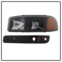 Cargar imagen en el visor de la galería, xTune GMC Sierra 99-06 /Yukon 00-06 Crystal Headlights &amp; Bumper Lights - Black HD-JH-GS99-AM-SET-BK