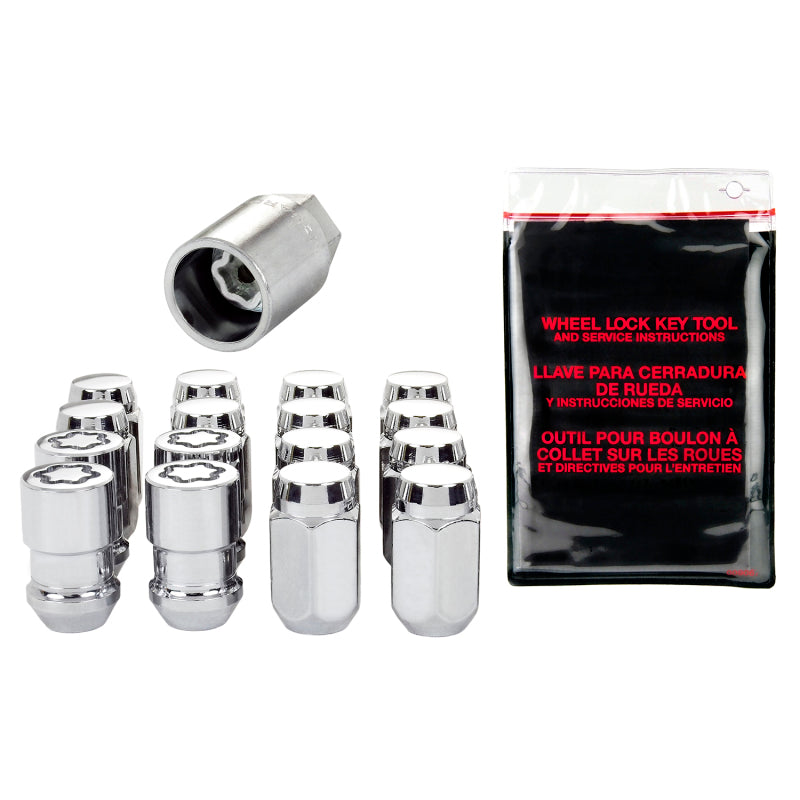 McGard 4 Lug Hex Install Kit w/Locks (Cone Seat Nut) M12X1.5 / 13/16 Hex / 1.5in. Length - Chrome