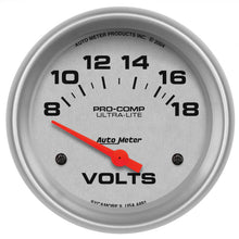 Cargar imagen en el visor de la galería, Autometer Ultra-Lite 66.7mm Short Sweep Electric 8-18 Volts Voltmeter