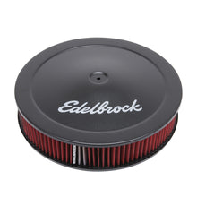 Cargar imagen en el visor de la galería, Edelbrock Air Cleaner Pro-Flo Series Round 14 In Diameter Cloth Element 3/8Indropped Base Black