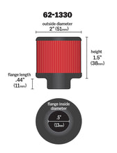 Cargar imagen en el visor de la galería, K&amp;N Clamp On Rubber Base Crankcase Vent Filter 0.5in Flange ID 2in OD 1.5in Height