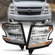 Cargar imagen en el visor de la galería, ANZO 15-20 Chevy Tahoe/Suburban LED Light Bar Style Headlights w/Sequential Chrome w/Amber