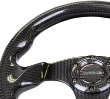 Cargar imagen en el visor de la galería, NRG Carbon Fiber Steering Wheel (320mm) Flat Bottom w/Shiny Black Carbon