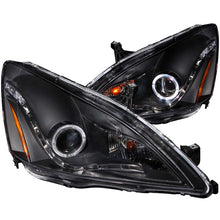 Cargar imagen en el visor de la galería, ANZO 2003-2007 Honda Accord Projector Headlights w/ Halo Black (R8 Style)