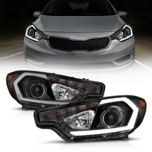 Cargar imagen en el visor de la galería, ANZO 2014-2016 Kia Forte Projector Headlights w/ Light Bar Black Housing w/ DRL