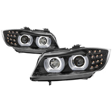 Cargar imagen en el visor de la galería, Spyder 09-12 BMW E90 3-Series 4DR Projector Headlights Halogen - LED - Black - PRO-YD-BMWE9009-BK