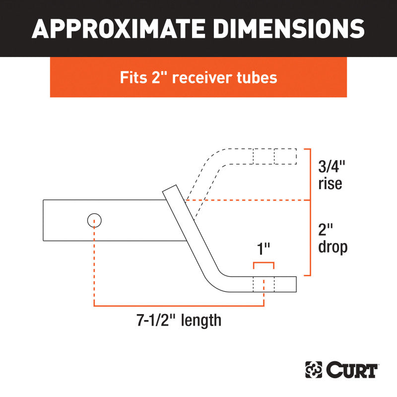 Curt Class 3 Ball Mount (2in Shank 7500lbs 2in Drop 7-1/2in Long)