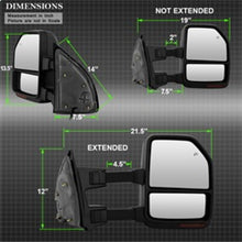 Cargar imagen en el visor de la galería, xTune 99-07 Ford SuperDuty Heated LED Telescoping Pwr Mirrors-Smk (Pair) (MIR-FDSD99S-G4-PW-RSM-SET)