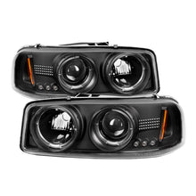 Cargar imagen en el visor de la galería, Spyder GMC Sierra 1500/2500/3500 99-06 Projector Headlights LED Halo LED Black PRO-YD-CDE00-HL-BK