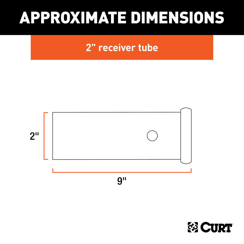 Curt 9in Raw Steel Receiver Tubing (2in Receiver)