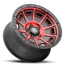 Cargar imagen en el visor de la galería, ICON Victory17x8.5 6x5.5 0mm Offset 4.75in BS Satin Black w/Red Tint Wheel